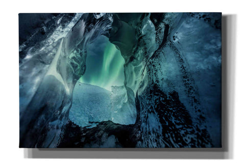 Image of 'Northern Lights Aurora Borealis Over Glacier Ice 3' by Epic Portfolio, Giclee Canvas Wall Art