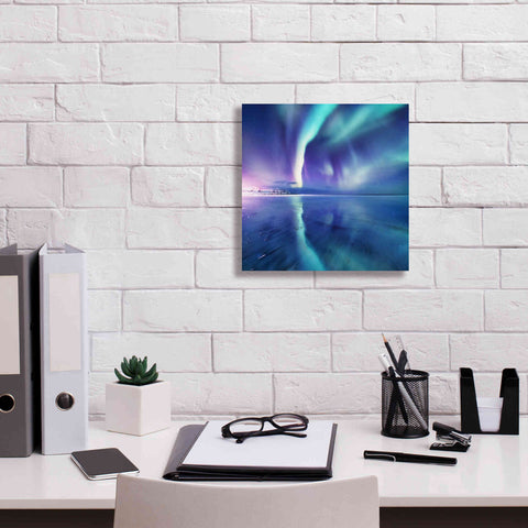 Image of 'Northern Lights In The Lofoten Islands Norway 4' by Epic Portfolio, Giclee Canvas Wall Art,12x12