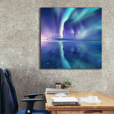 Image of 'Northern Lights In The Lofoten Islands Norway 4' by Epic Portfolio, Giclee Canvas Wall Art,37x37