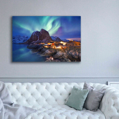 Image of 'Northern Lights In The Lofoten Islands Norway 9' by Epic Portfolio, Giclee Canvas Wall Art,60x40