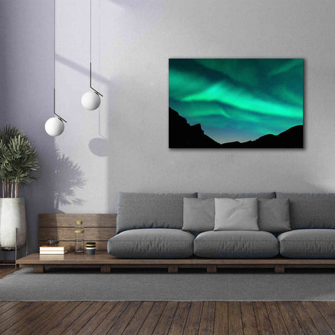 Image of 'Northern Lights In Winter Mountains' by Epic Portfolio, Giclee Canvas Wall Art,60x40