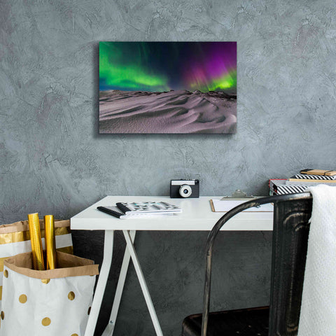 Image of 'Northern Lights On The Arctic Ocean Shore 1' by Epic Portfolio, Giclee Canvas Wall Art,18x12