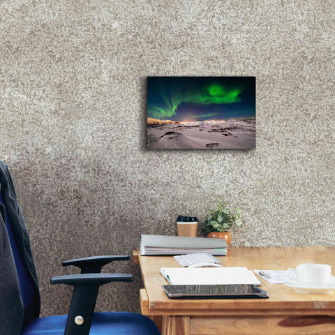 Image of 'Northern Lights On The Arctic Ocean Shore 2' by Epic Portfolio, Giclee Canvas Wall Art,18x12