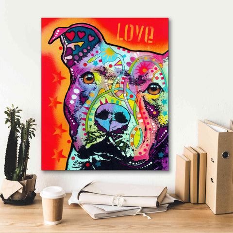 Image of 'Thoughtful Pitbull' by Dean Russo, Giclee Canvas Wall Art,20x24