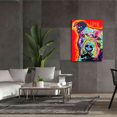 Image of 'Thoughtful Pitbull' by Dean Russo, Giclee Canvas Wall Art,40x54