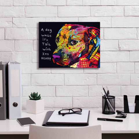 Image of 'Gratitude Pitbull' by Dean Russo, Giclee Canvas Wall Art,16x12
