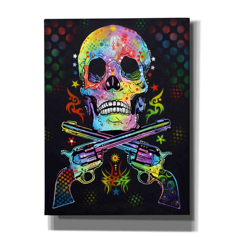 Image of 'Skull & Guns' by Dean Russo, Giclee Canvas Wall Art
