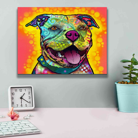 Image of 'Dewey Pit Bull' by Dean Russo, Giclee Canvas Wall Art,16x12