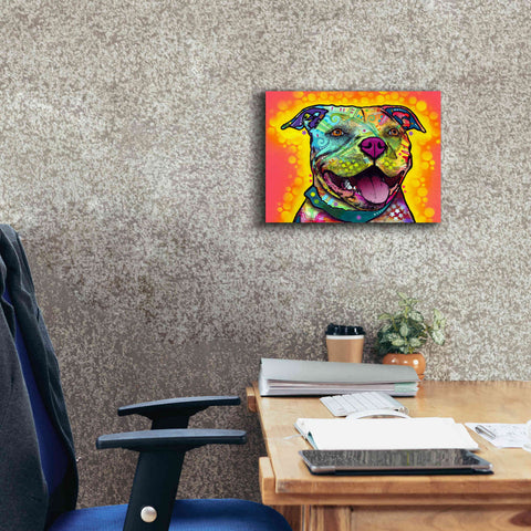 Image of 'Dewey Pit Bull' by Dean Russo, Giclee Canvas Wall Art,16x12