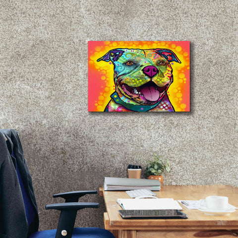 Image of 'Dewey Pit Bull' by Dean Russo, Giclee Canvas Wall Art,24x20