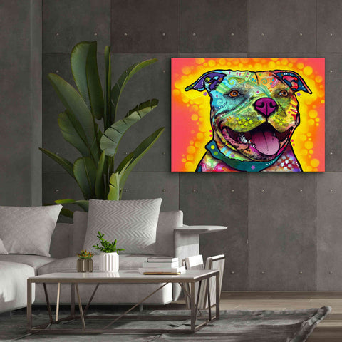 Image of 'Dewey Pit Bull' by Dean Russo, Giclee Canvas Wall Art,54x40