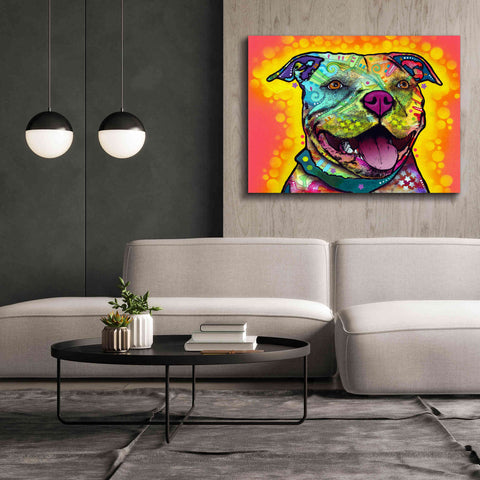 Image of 'Dewey Pit Bull' by Dean Russo, Giclee Canvas Wall Art,54x40