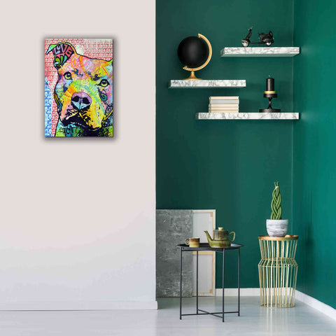 Image of 'Thoughtful Pit Bull This Years Love 2013 Part 1' by Dean Russo, Giclee Canvas Wall Art,18x26