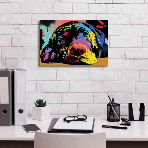 Image of 'Lying Lab' by Dean Russo, Giclee Canvas Wall Art,18x12