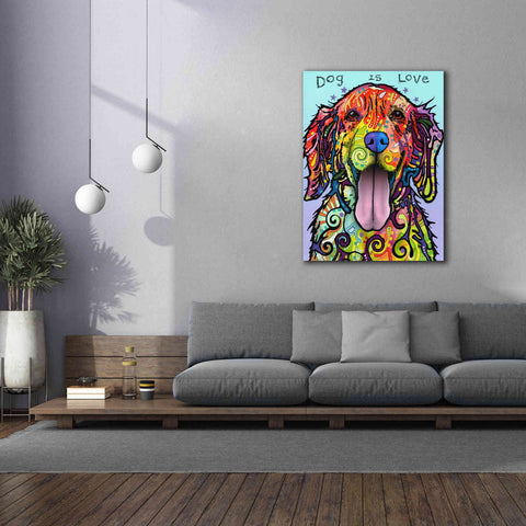 Image of 'Dog Is Love' by Dean Russo, Giclee Canvas Wall Art,40x54