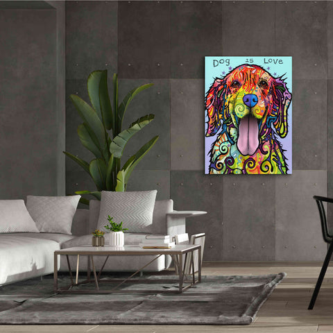 Image of 'Dog Is Love' by Dean Russo, Giclee Canvas Wall Art,40x54