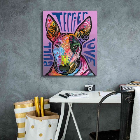 Image of 'Bull Terrier Luv' by Dean Russo, Giclee Canvas Wall Art,20x24