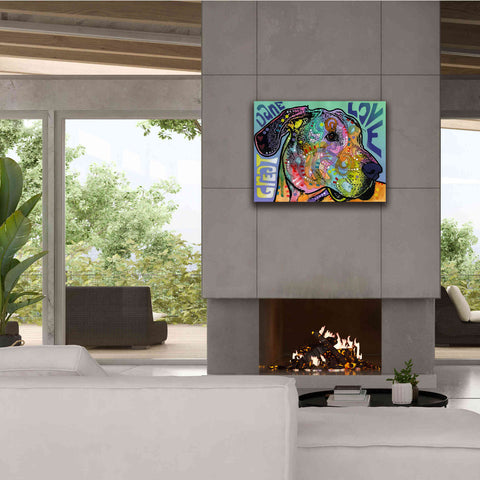Image of 'Great Dane Luv' by Dean Russo, Giclee Canvas Wall Art,34x26