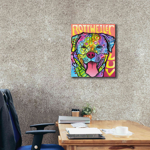Image of 'Rottweiler Luv' by Dean Russo, Giclee Canvas Wall Art,20x24