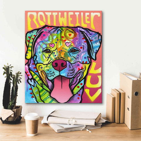 Image of 'Rottweiler Luv' by Dean Russo, Giclee Canvas Wall Art,20x24