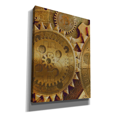 Image of 'Grunge Bitcoin Five' by Steve Hunziker, Canvas Wall Art