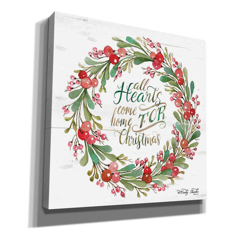 Image of 'All Hearts Come Home for Christmas Berry Wreath' by Cindy Jacobs, Canvas Wall Art