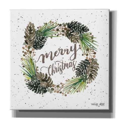 Image of 'Christmas Pinecone Wreath' by Cindy Jacobs, Canvas Wall Art
