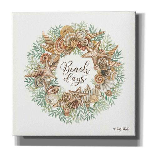 Image of 'Beach Days Shell Wreath' by Cindy Jacobs, Canvas Wall Art