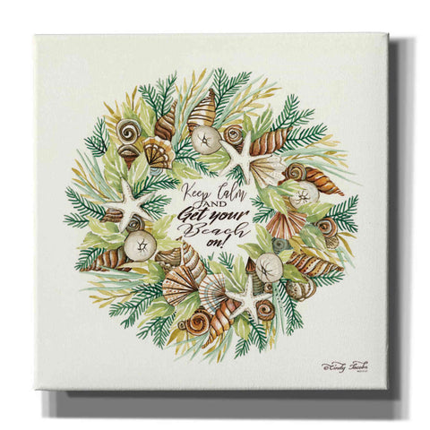 Image of 'Get Your Beach On Shell Wreath' by Cindy Jacobs, Canvas Wall Art