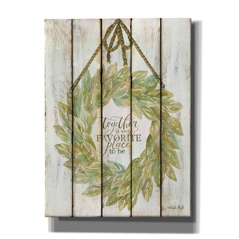 Image of 'Together Wreath on Wood Panels' by Cindy Jacobs, Canvas Wall Art