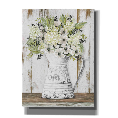 Image of 'Nest Galvanized Pitcher' by Cindy Jacobs, Canvas Wall Art