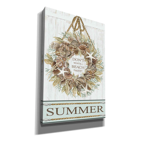 Image of 'Summer Beach Wreath' by Cindy Jacobs, Canvas Wall Art