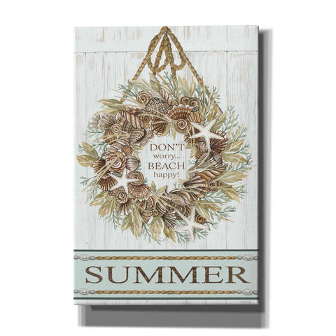 Image of 'Summer Beach Wreath' by Cindy Jacobs, Canvas Wall Art