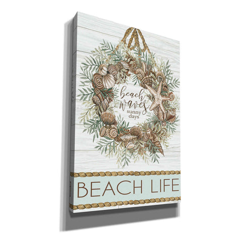 Image of 'Beach Waves Wreath' by Cindy Jacobs, Canvas Wall Art