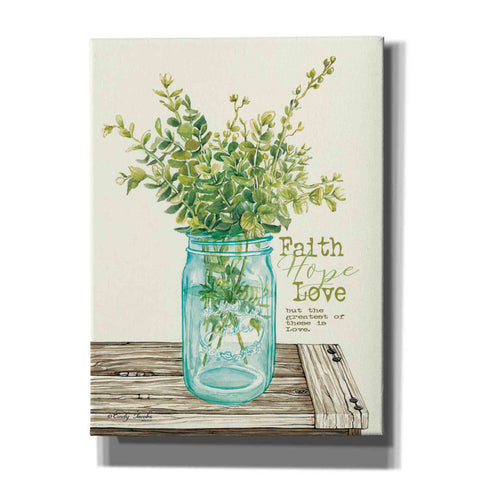 Image of 'Faith, Hope, Love and Eucalyptus' by Cindy Jacobs, Canvas Wall Art