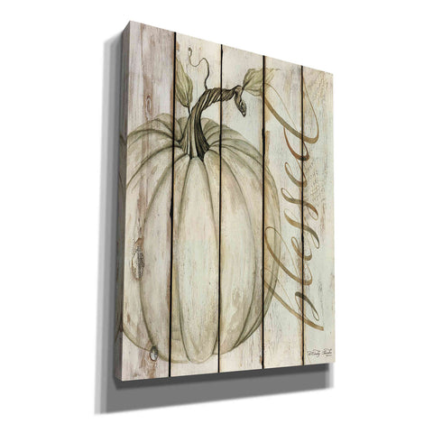 Image of 'Blessed Pumpkin on Shiplap' by Cindy Jacobs, Canvas Wall Art