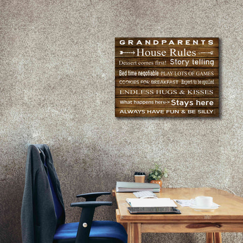 Image of 'Grandparents House Rules' by Cindy Jacobs, Canvas Wall Art,34 x 26