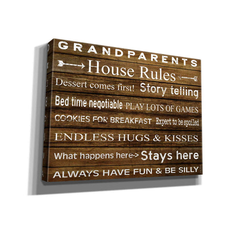 Image of 'Grandparents House Rules' by Cindy Jacobs, Canvas Wall Art
