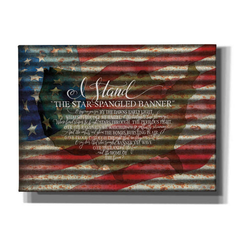 Image of 'I Stand American Flag on Metal' by Cindy Jacobs, Canvas Wall Art