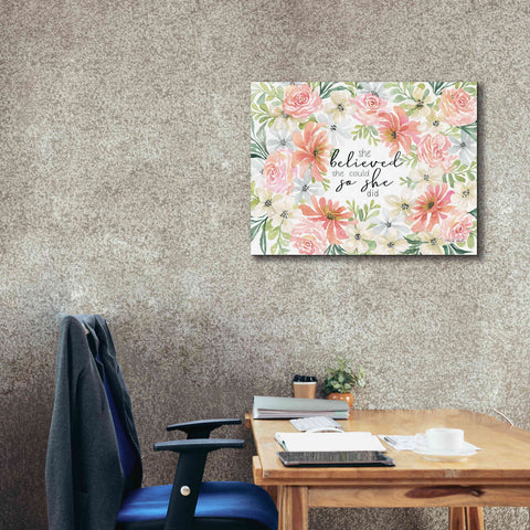 Image of 'Floral She Believed' by Cindy Jacobs, Canvas Wall Art,34 x 26