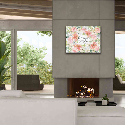 Image of 'Floral She Believed' by Cindy Jacobs, Canvas Wall Art,34 x 26