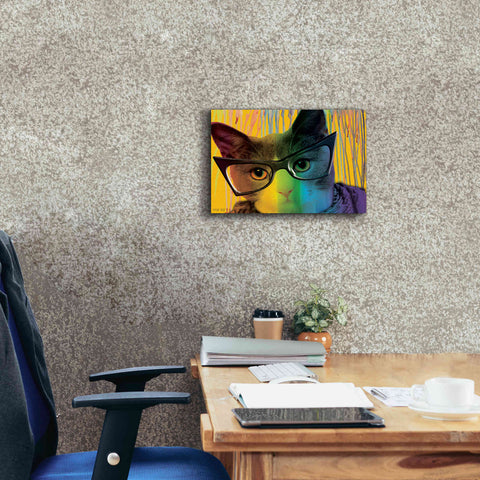 Image of 'Cat in Glasses' by Cindy Jacobs, Canvas Wall Art,18 x 12