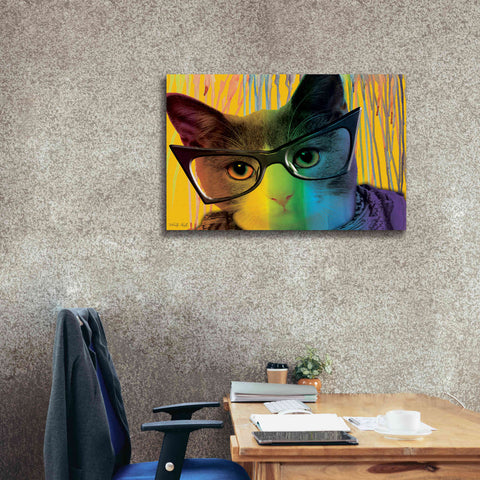Image of 'Cat in Glasses' by Cindy Jacobs, Canvas Wall Art,40 x 26