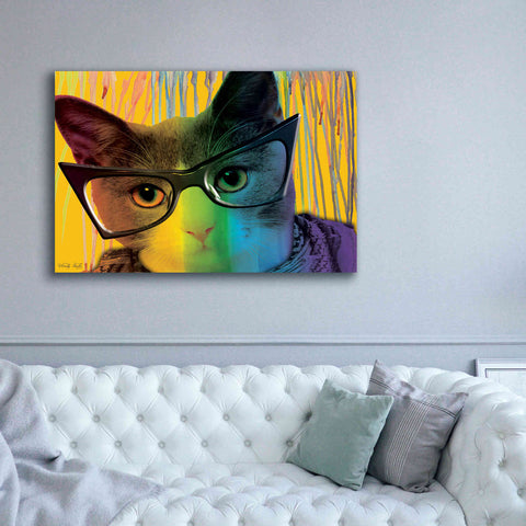 Image of 'Cat in Glasses' by Cindy Jacobs, Canvas Wall Art,60 x 40