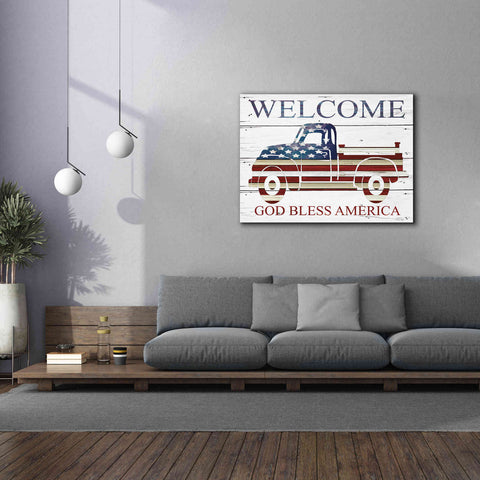 Image of 'Welcome Patriotic Truck' by Cindy Jacobs, Canvas Wall Art,54 x 40