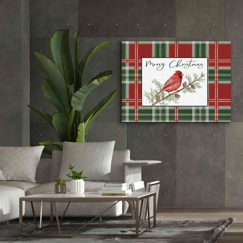 Image of 'Merry Christmas Cardinal' by Cindy Jacobs, Canvas Wall Art,54 x 40