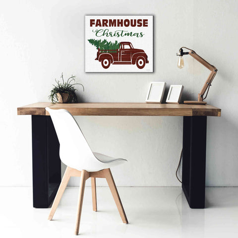 Image of 'Farmhouse Christmas Truck' by Cindy Jacobs, Canvas Wall Art,24 x 20