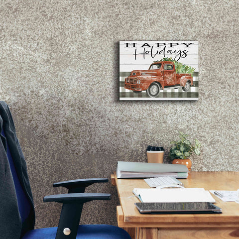 Image of 'Happy Holidays Truck' by Cindy Jacobs, Canvas Wall Art,16 x 12