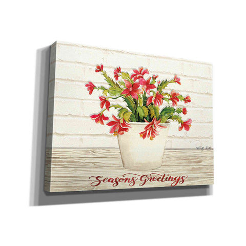 Image of 'Christmas Cactus - Season's Greetings' by Cindy Jacobs, Canvas Wall Art