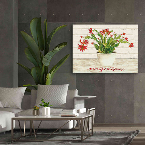 Image of 'Christmas Cactus - Merry Christmas' by Cindy Jacobs, Canvas Wall Art,54 x 40